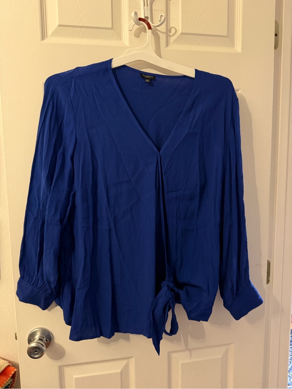 Talbots Royal Blue V-Neck wrap Blouse